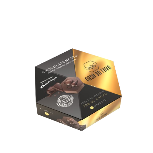 72% dark chocolate bonbons with honey and crunchy filling (7pcs)