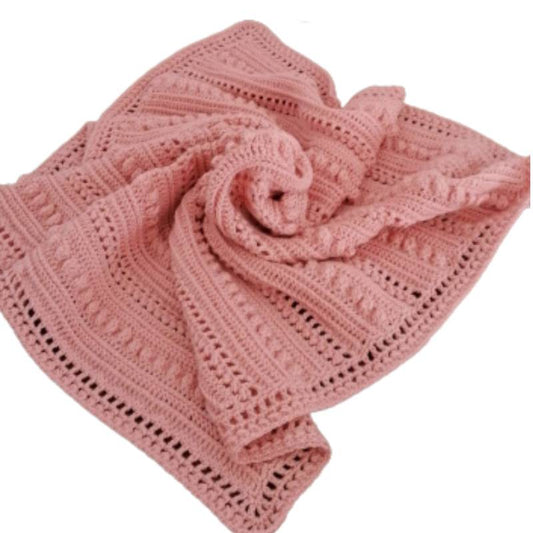 Manta para bebê lã cor de rosa